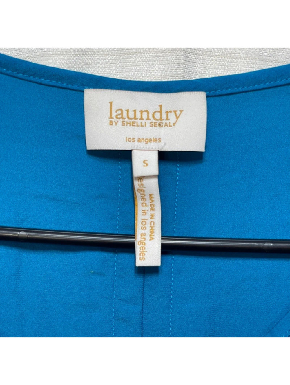 Laundry by Shelli Segal Women's Blue Long Sleeve Zip Neck Blouse Small - Picture 4 of 7